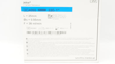 Smiths Medical 4050 Jelco I.V. Cath. Radiopaque 22G x 1inch (x) - Box of 23